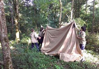 montage du bivouac de patrouille